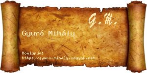 Gyuró Mihály névjegykártya